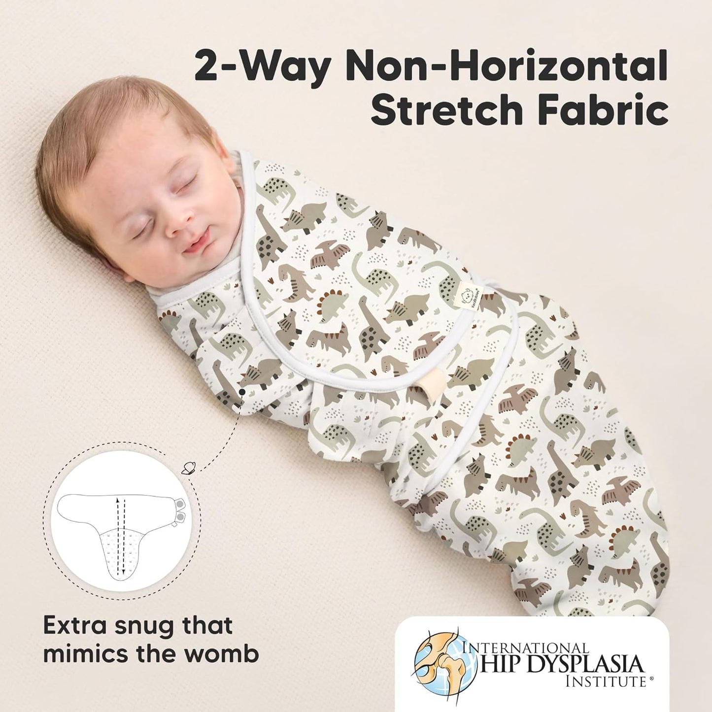 Skiennix Organic Baby Swaddle Sleep Sacks - Soft & Snug Newborn Swaddles for 0-3 Months (Dino Ridge, OS)