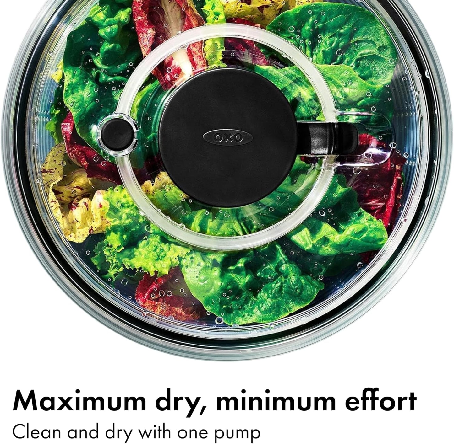 OXO Good Grips Glass Salad Spinner - Large 6.22-Qt BPA-Free Lettuce & Fruit Washer with Easy Pump