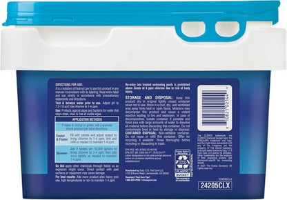 Clorox Pool&Spa XTRABLUE Chlorinating Tablets - Kills Bacteria & Stops Algae | 5 LB Individually Wrapped