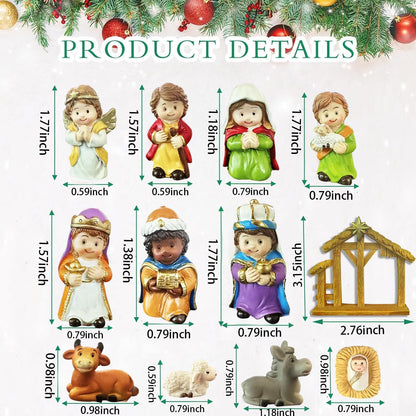 Nativity Scene Figurine Set by 2025 - 12-Piece Christmas Manger Display with Holy Family & Wise Men | Gift-Boxed Holiday Décor