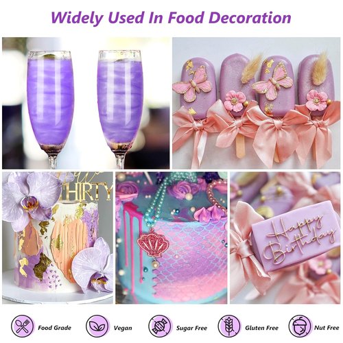 Cherrysea Violet Edible Luster Dust - Tasteless Food-Grade Cake Dusting Powder | 10 Grams for Baking