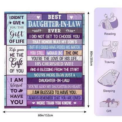 Ekpvgit Best Daughter in Law Gifts from Mother in Law, Future Daughter in Law Gifts for Birthday Christmas Mothers Day Blanket 60"x80"