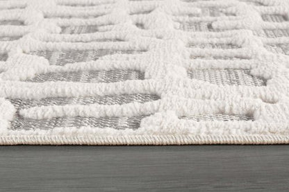 Beverly Rug Micro Loop Area Rug Gray/White 8x10 Abstract Modern Luxury Irregular Grid Durable Soft Indoor Rugs for Living Dining Room Office Stain Resistant Non Shedding Casual Indoor Carpet 8 x 10