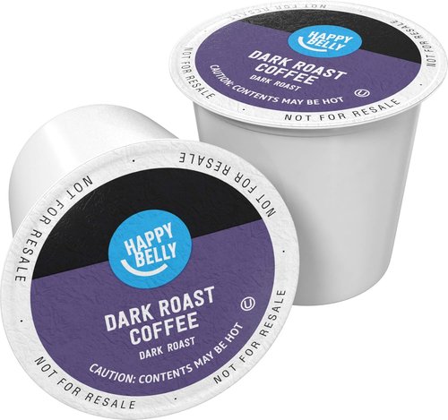 Happy Belly Dark Roast Coffee Pods - Compatible with Keurig 2.0 | 24 Count