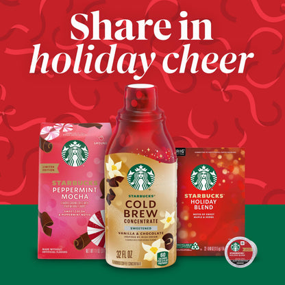 Starbucks Cold Brew Coffee Concentrate, Flavored Sweetened Vanilla & Chocolate Inspired by Irish Cream, Multi-Serve Bottle (32 fl oz)