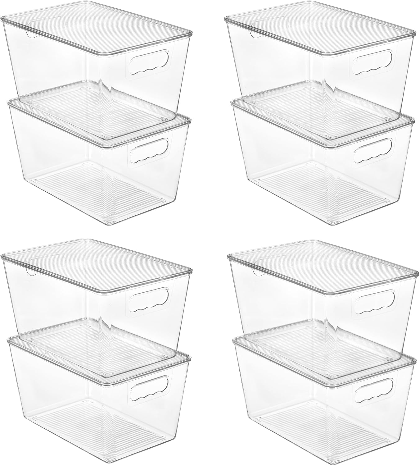 Vtopmart Clear Stackable Storage Bins - 8 Pack Large Plastic Containers with Lids for Pantry & Kitchen Organization