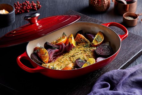 Le Creuset Enameled Cast Iron Oval Casserole - 3.75 Qt. | Durable Lid & Elegant Sea Salt Color