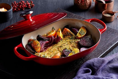 Le Creuset Enameled Cast Iron Oval Casserole - 3.75 Qt. | Durable Lid & Elegant Sea Salt Color