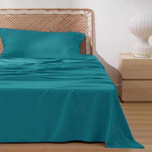 Bedsure Cooling Twin XL Sheets - Breathable Rayon from Bamboo, Soft & Silky, Deep Pocket Up to 16 Inches, Turquoise