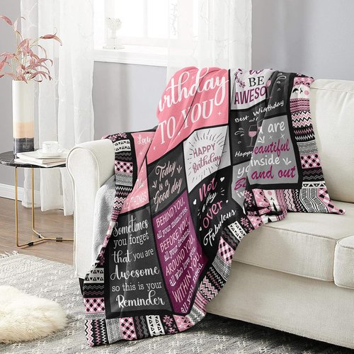 Ivivis Throw Blanket - Happy Birthday Gifts for Women & Girls | 60" x 50" Unique Decor
