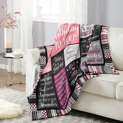 Ivivis Throw Blanket - Happy Birthday Gifts for Women & Girls | 60" x 50" Unique Decor
