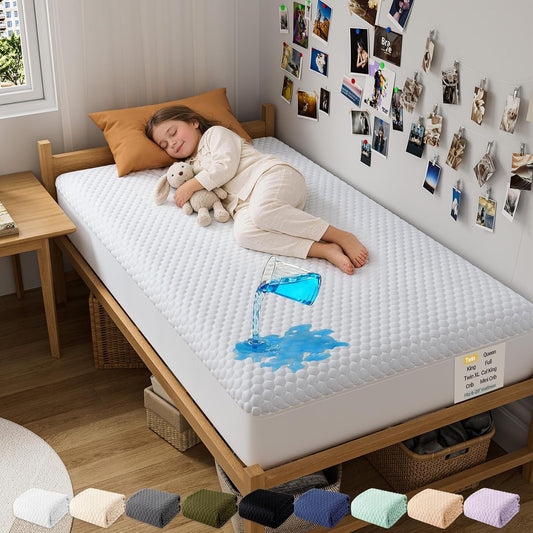 OhGeni Twin Size Mattress Protector - 100% Waterproof, Cooling & Breathable, Pet Hair Resistant, Washable