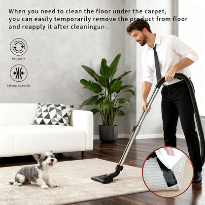 Rug Carpet Non-Slip Grippers by [Brand Name] - Reusable Double-Sided Tape Pads for Area Rugs | 8 Strong Adhesive Grippers
