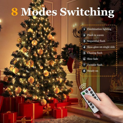 Btfarm Christmas Tree Lights - 400 LED Remote Fairy Lights | 6.6FT Waterproof, Dimmable, 8 Modes for Indoor/Outdoor Decor