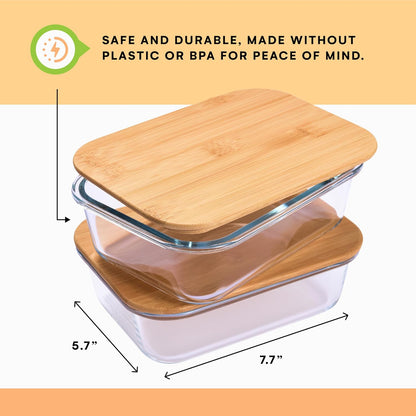 Prosumer's Choice Glass Food Storage Containers - Airtight & Stackable Meal Prep Set (2-Pack) - 36 Oz