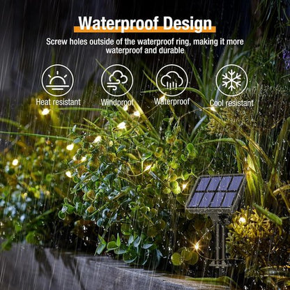 Btfarm Solar String Lights - 198FT 480LED Waterproof Fairy Lights | 8 Modes for Outdoor Decor, Warm White