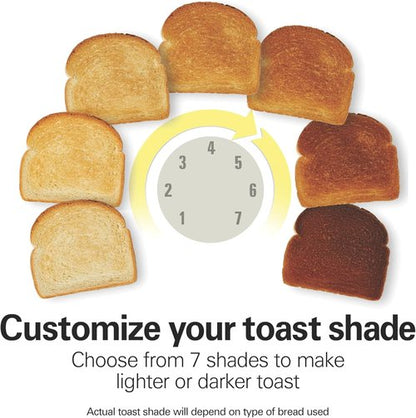 Hamilton Beach Gourmet 2-Slice Toaster - Extra Long & Wide Slots, 7 Browning Levels, Matte Black & Stainless Steel