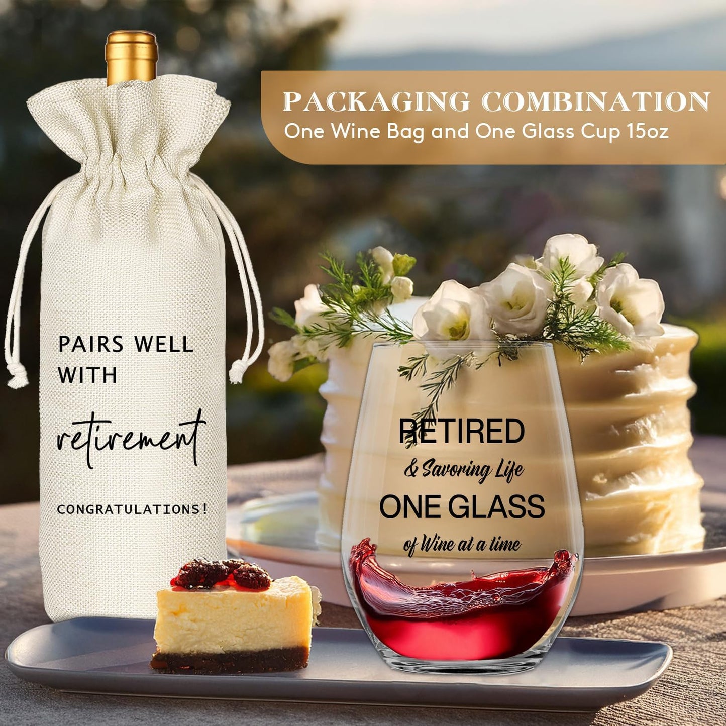 Retirement Gifts for Woman Men, Funny Retirement Wine Glass Gift, Happy Retirement Party Decor, Retired Gifts Leaving Gift for Coworkers Boss Friend (Clear-RETIRED)