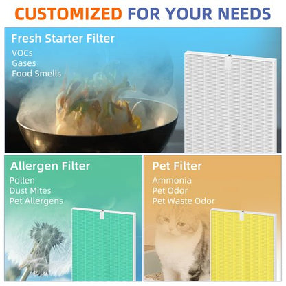 116130 HEPA Replacement Filter H for Winix 5500-2 Am80 Plasmawave Air Purifier,H13 True HEPA High-Efficiency Activated Carbon Filter,2 Combo Set