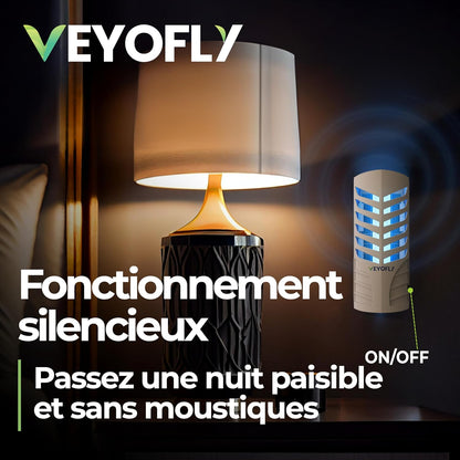 VEYOFLY Fruit Fly Trap Indoor (1 Device + 3 Refills), Gnat Catcher, Plug-in Light Insect Trap for House, Bug Killer