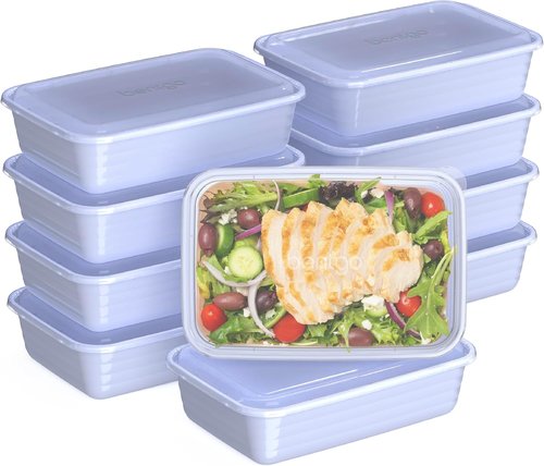 Bentgo Prep - 20-Piece Reusable Meal Prep Containers | Durable, BPA-Free, Microwave & Dishwasher Safe (Periwinkle)