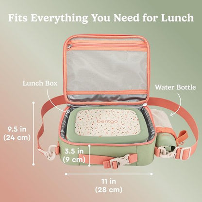 Bentgo Kids Lunch Bag - Durable Double-Insulated Lunch Bag for Kids 3+ | Water-Resistant Fabric & Zip Pockets (Geo Speckle)