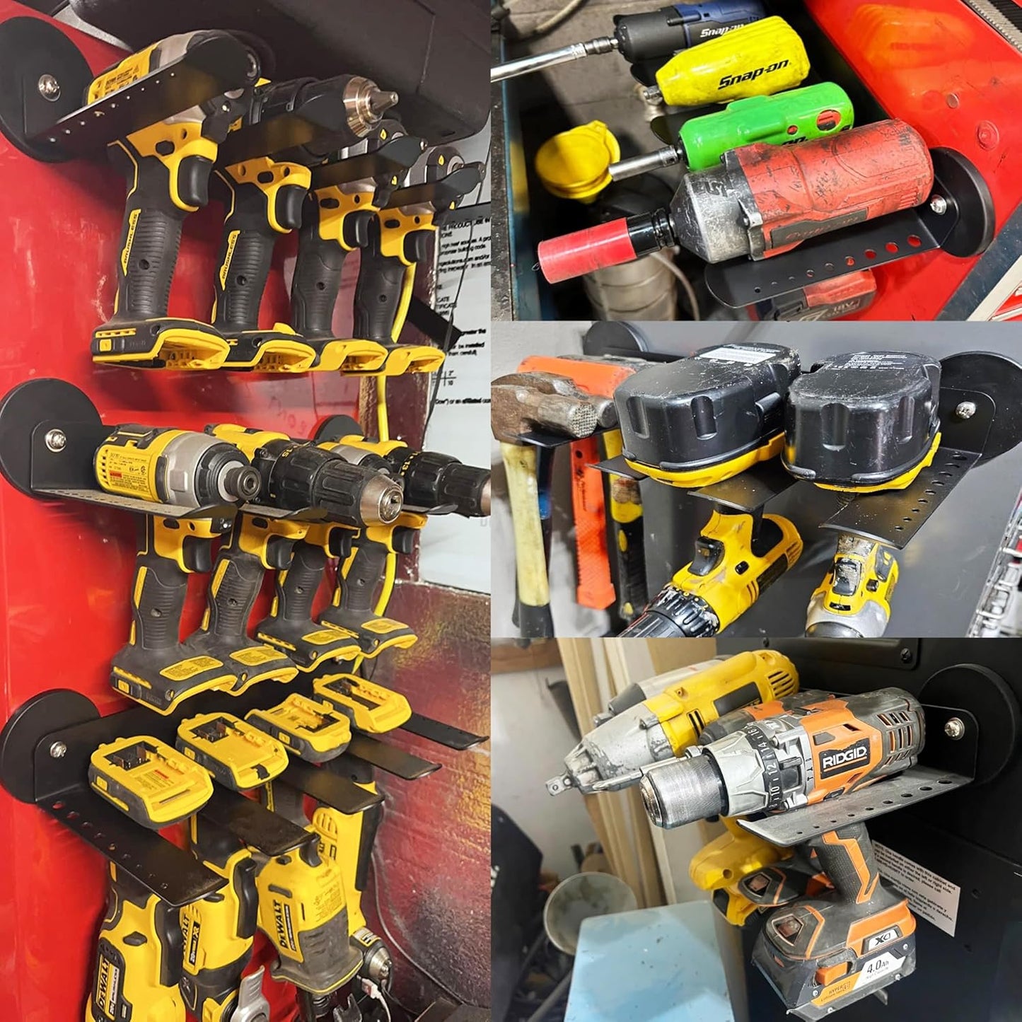 ULIBERMAGNET Power Tool Organizer - Heavy Duty 3-Slot Wall Mount Rack with Screwdriver Holder | Ideal for Garage & Workshop
