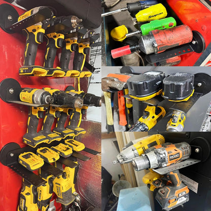ULIBERMAGNET Power Tool Organizer - Heavy Duty 3-Slot Wall Mount Rack with Screwdriver Holder | Ideal for Garage & Workshop