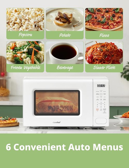 COMFEE Retro Microwave - 11 Power Levels, Fast Multi-Stage Cooking, 700W | Kitchen Timer & Child Lock