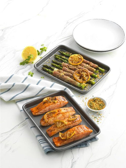 GoodCook Nonstick Steel Toaster Oven Baking Sheets - Set of 2, 9" x 6.2", Gray Finish