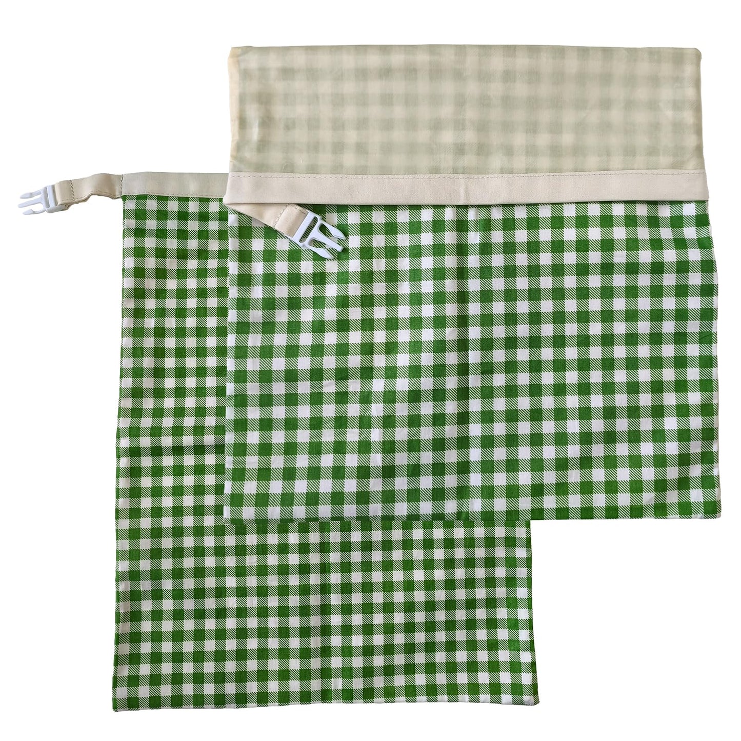 Large Beeswax Bread Bags for Sourdough, 2 Packs Reusable Cotton Material, Ideal for Sourdough Bread Storage to Keep Fresh Lock Moisture, 17 X 13 Inch Green and White Pattern