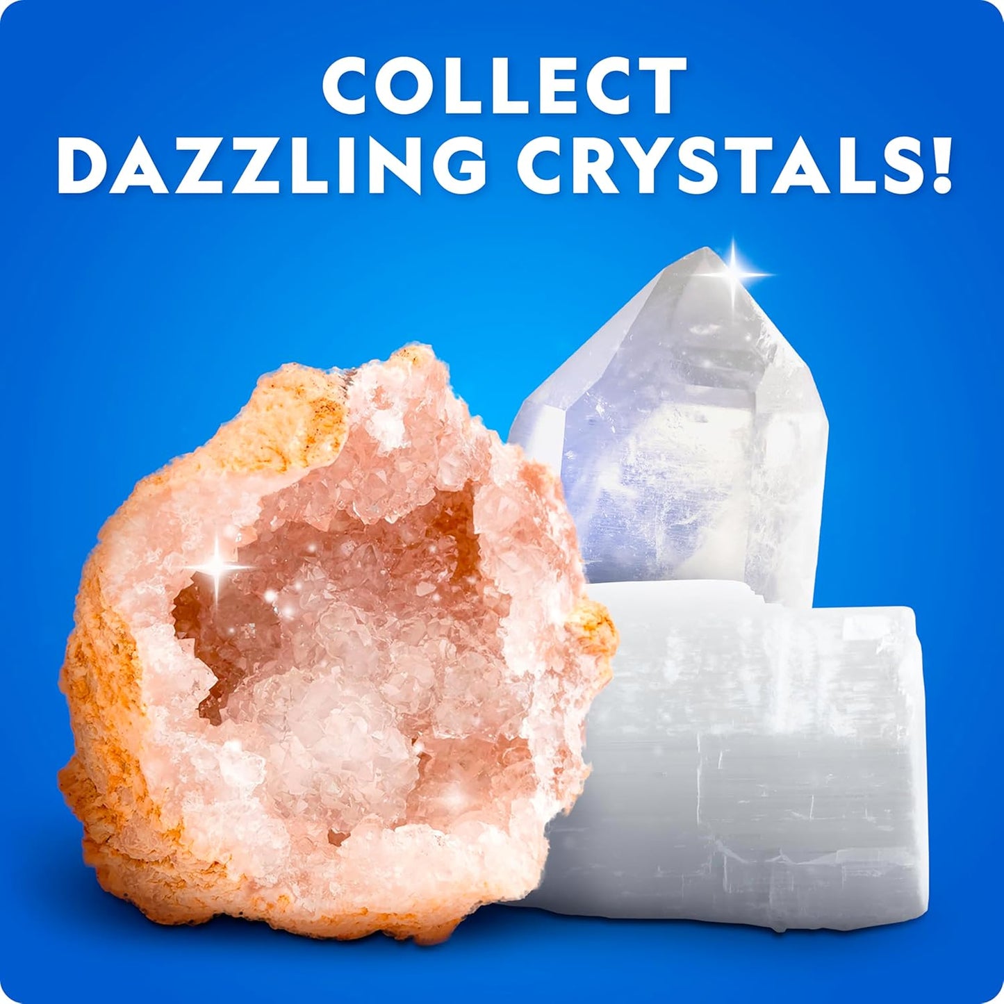 National Geographic Rock Collection Box - 300+ Piece Gemstones & Crystals Set | Geodes, Real Crystals & Minerals Science Kit for Kids