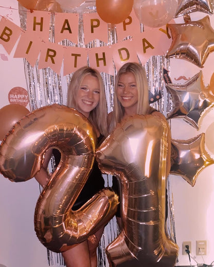 Rose Gold Number 1 Balloon by [Brand Name] - 40 Inch Giant Birthday Decoration for First Birthday