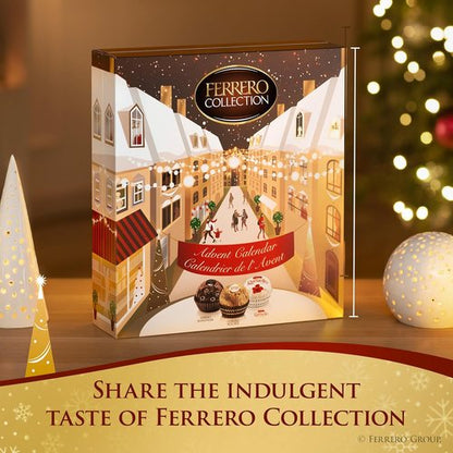 Ferrero Collection Advent Calendar - Premium Gourmet Assorted Chocolates | 9.5 oz, 25 Count, Gold