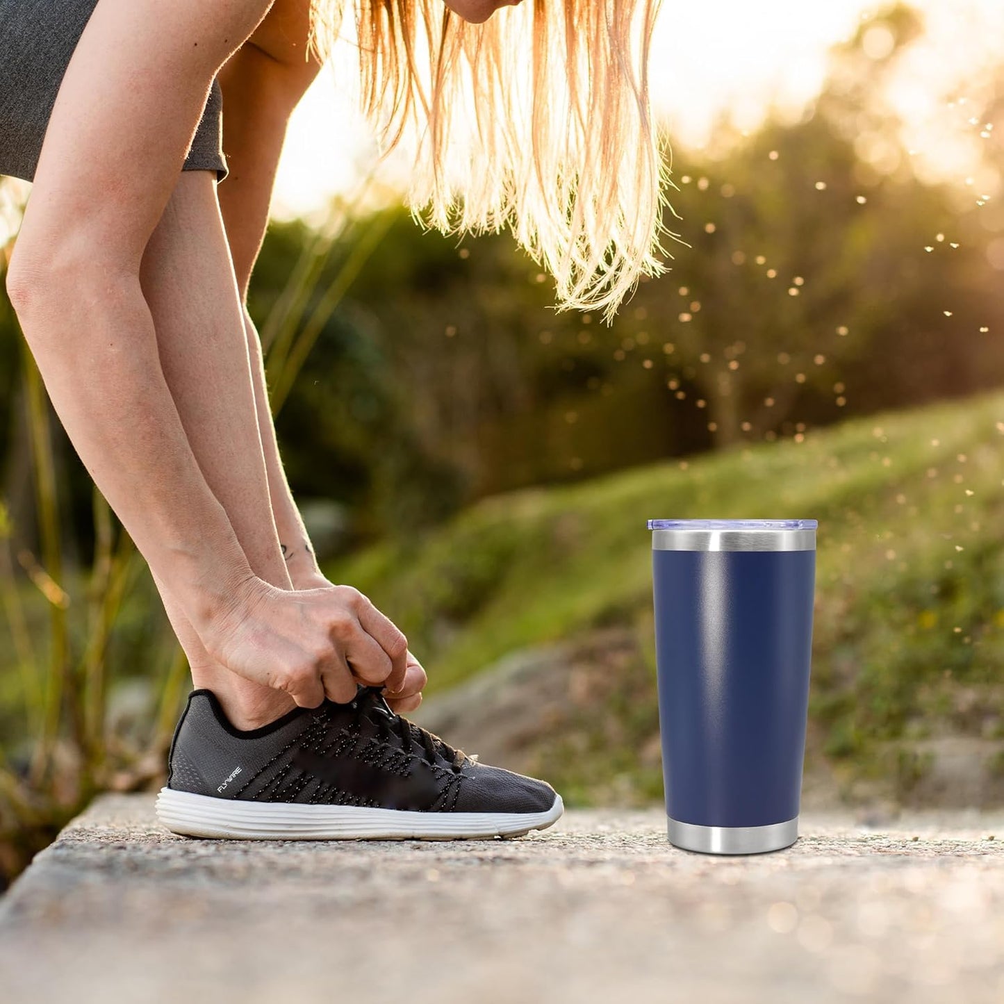 Skiennix 20 oz Stainless Steel Travel Tumbler - Double Wall Insulated Mug, Navy | 4-Pack for Hot & Cold Drinks