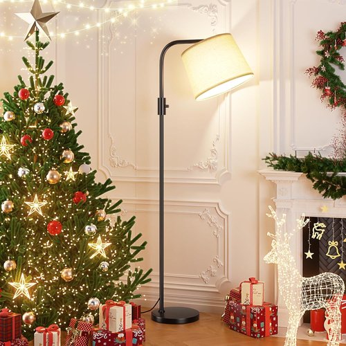 Ambimall 𝐅𝐮𝐥𝐥𝐲 𝐃𝐢𝐦𝐦𝐚𝐛𝐥𝐞 Floor Lamp - Floor Lamps 9W 𝐋𝐄𝐃 Light Bulb Included, Standing Lamps for Living Room with Adjust Head, Modern Standing Tall Light Rotary Switch for Office