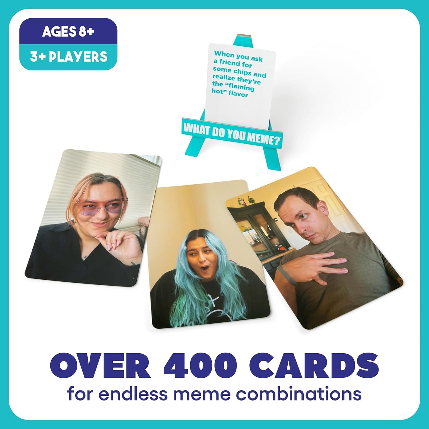 WHAT DO YOU MEME? Family Edition - Fun Family Game for Kids 8+ | 300 Caption Cards & 108 Photo Cards