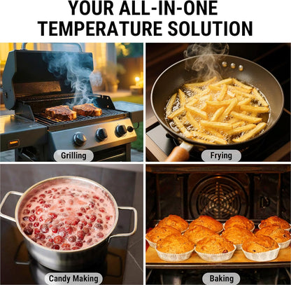 TempPro Instant Read Meat Thermometer - 0.5 Sec Read Time, 180° Rotating Display, IP67 Waterproof for BBQ & Grill