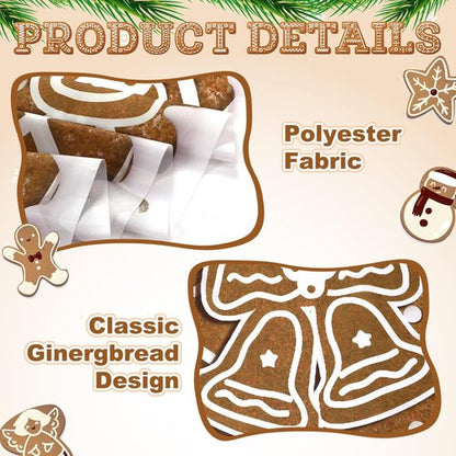 HunnmingRe Christmas Gingerbread House Decorations - 3 Pcs Door Covers & Backdrop | Snowflakes Style