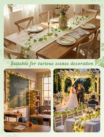 Skiennix Fairy Lights - 13ft Ivy Garland String Lights with Remote & 40 LED Warm White Decor for Bedroom, Wedding & More