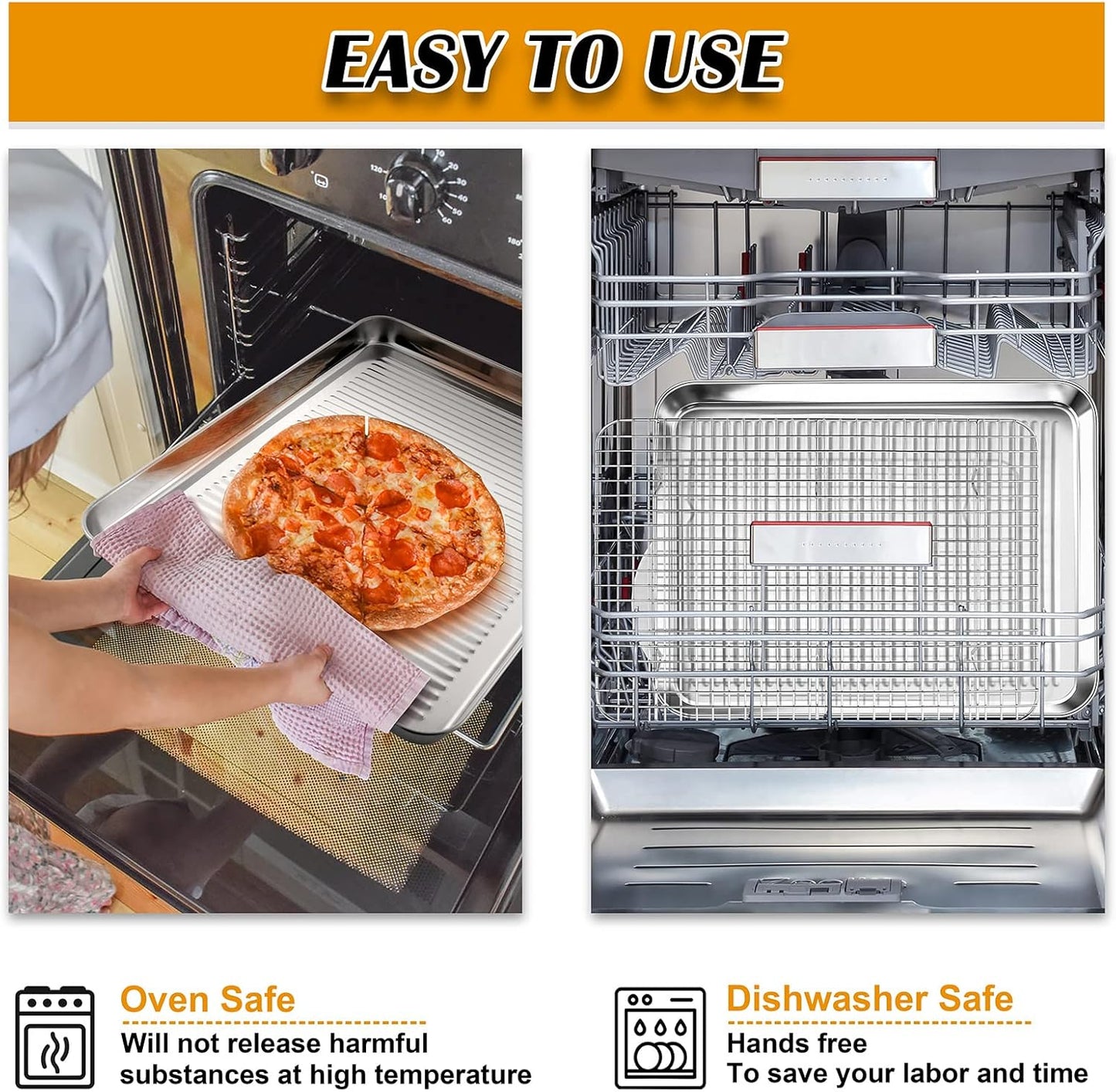 P&P CHEF Stainless Steel Baking Oven Pan - Versatile Sheet Tray with Cooling Rack | 17.5 x 13 x 1 Inch