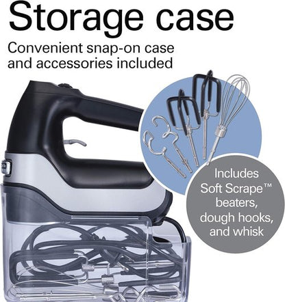 Hamilton Beach Professional 7-Speed Hand Mixer - High-Performance DC Motor, SoftScrape Beaters, Matte Black