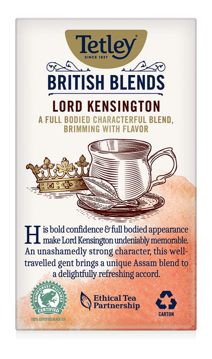 Tetley British Blends Lord Kensington Black Tea, Strong & Full Bodied Tea, 20 Tea Bags (Pack of 6)