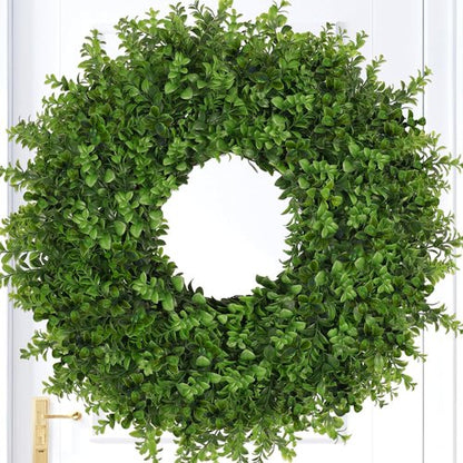 Boxwoods Wreath by [Brand Name] - 26 Inch Artificial Greenery for All Seasons | Indoor/Outdoor Home Decor