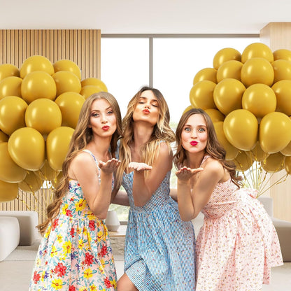 Mustard Yellow Balloons - 12 Inch Latex Balloons | 50 Pack for Fall Baby Showers & Birthday Parties