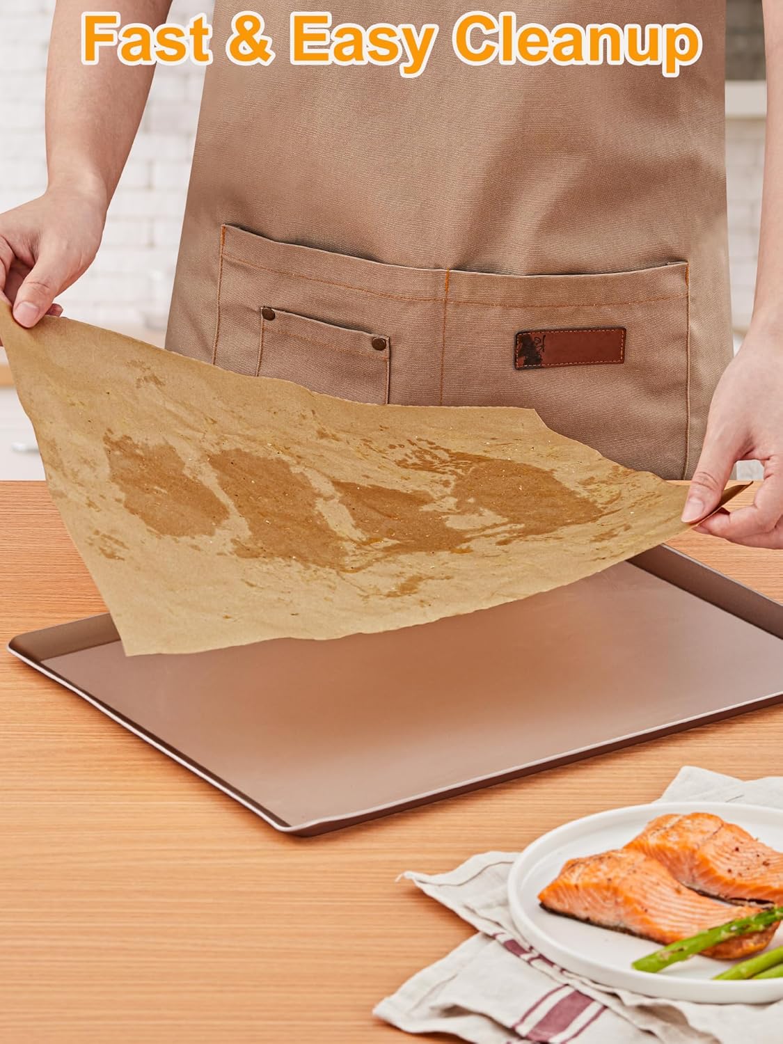 SMARTAKE Non-Stick Parchment Paper Roll - 15 in x 108 ft, Ideal for Baking, Cooking & Grilling