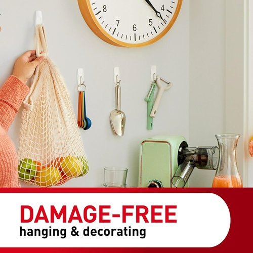 Command Large Utility Hooks - 14 Hooks & 24 Strips for Damage-Free Organization