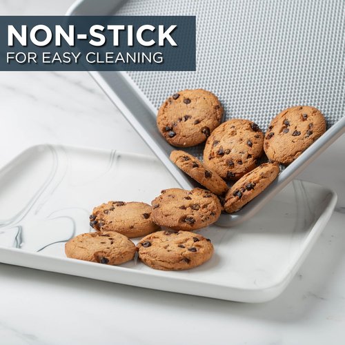 Country Kitchen Nonstick Bakeware Set - Durable & Easy Release, Navy | 6-Piece Stackable Set
