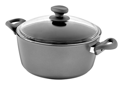 Saflon Titanium Nonstick 6-Quart Stock Pot with Tempered Glass Lid, 4mm Forged Aluminum with PFOA Free Coating from England