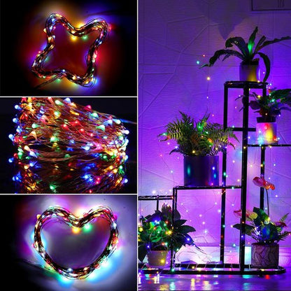 Ariceleo LED Fairy Lights - Battery Operated Copper Wire String Lights | 5m/16ft Multi-Colored for Bedroom, Weddings, Parties